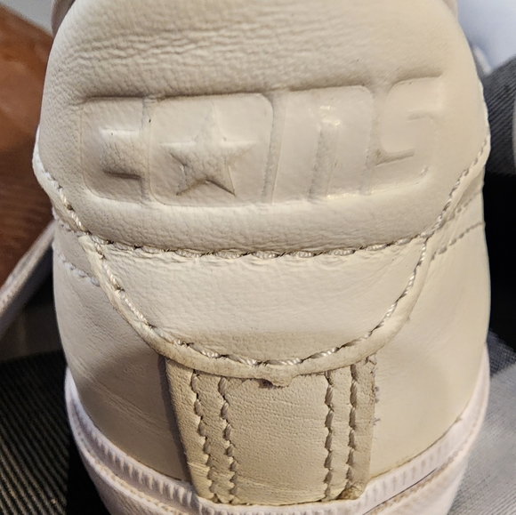 LOUIE LOPEZ CONVERSE LEATHER SNEAKERS SIZE 10 CREAM COLOR - Picture 8 of 16